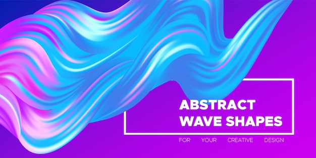 Dynamic wave shapes on vibrant gradient poster