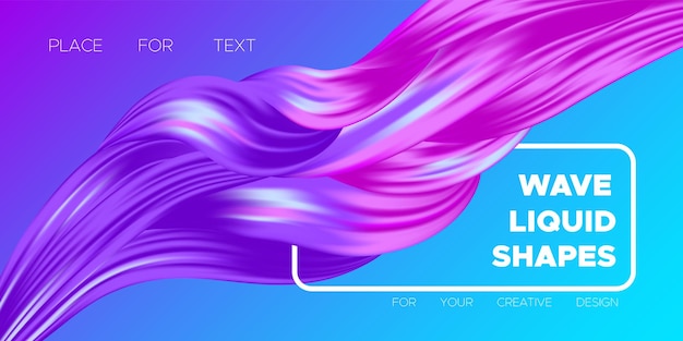 Dynamic wave shapes on vibrant gradient poster