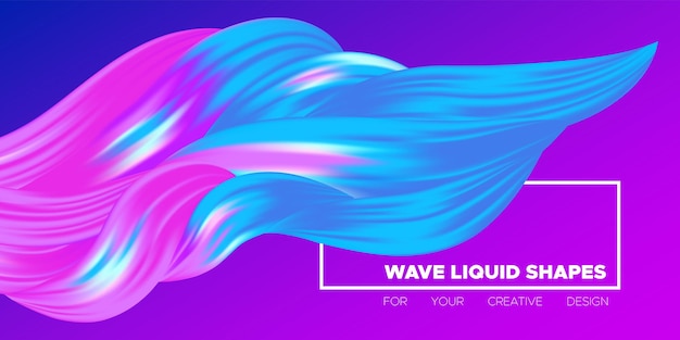 Dynamic wave shapes on vibrant gradient poster