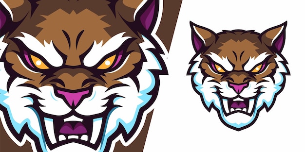 Dynamic Wild Cat Mascot Logo Design for Sport Esport Team Badges Emblems and Tshirt