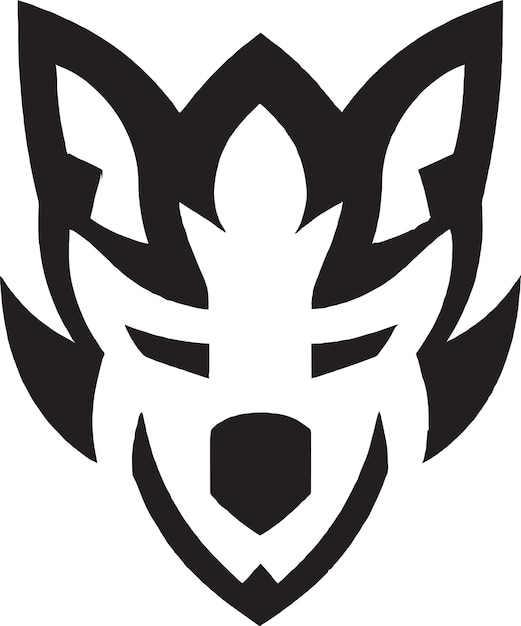 Vector dynamic wolf icon with a fluid motion