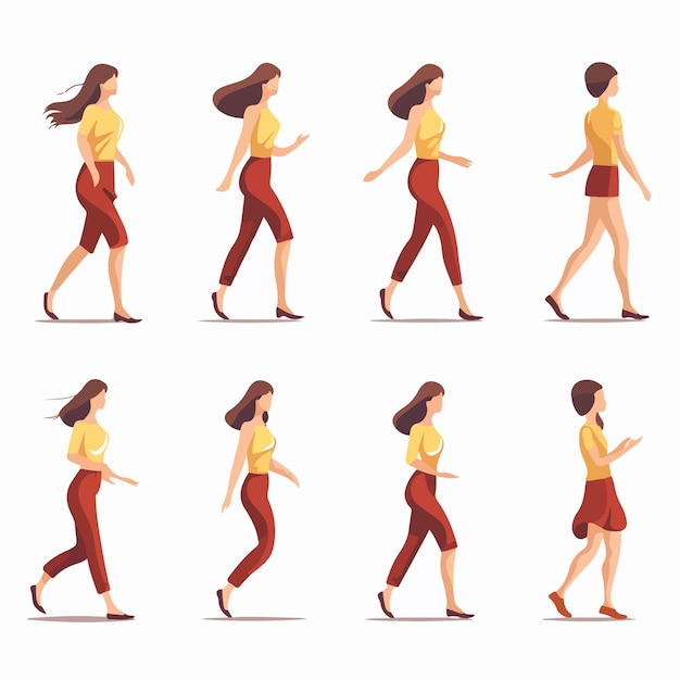 Dynamic Woman Walking in Full Motion Sequence Animation