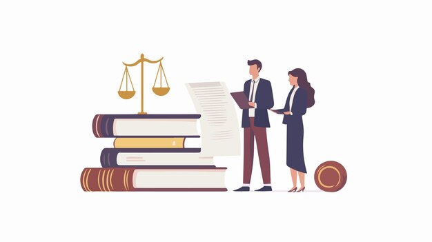 Vector dynamic young professional in law and justice video concept