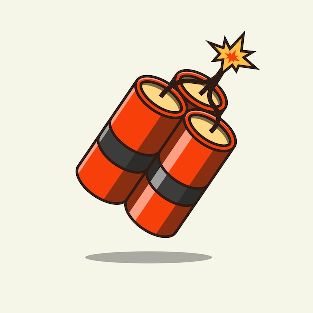 dynamite on fire icon vector illustration isolated object