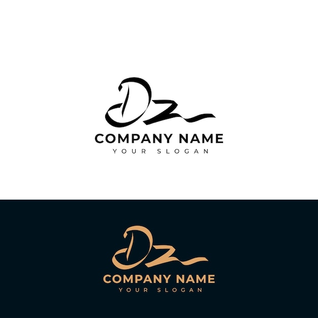 Dz Initial signature logo vector design