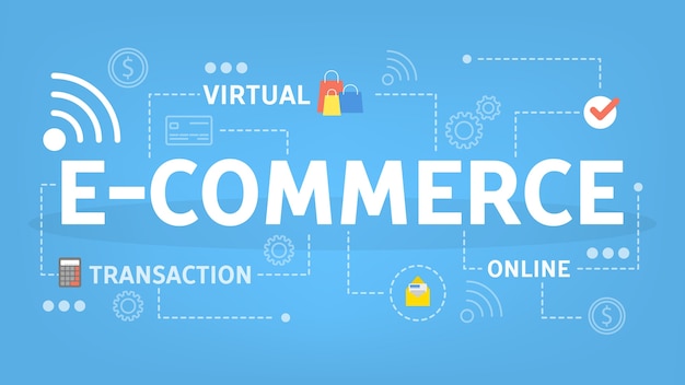 E-commerce concept. Idea of online money and electronic transcation