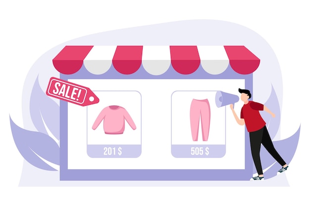 E Commerce Flat Design Illustration