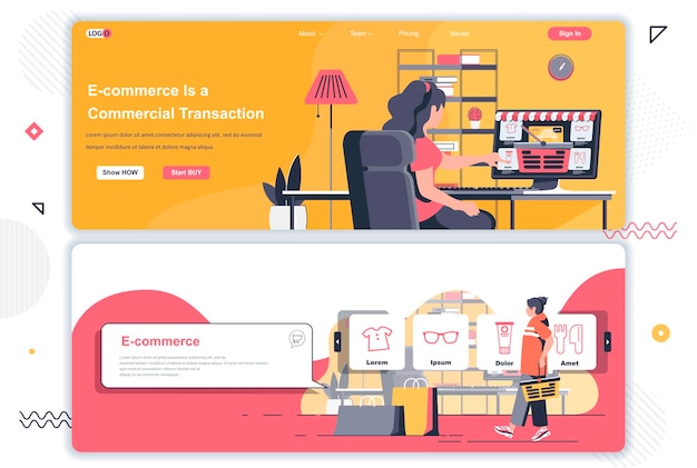 E-commerce landing pages 