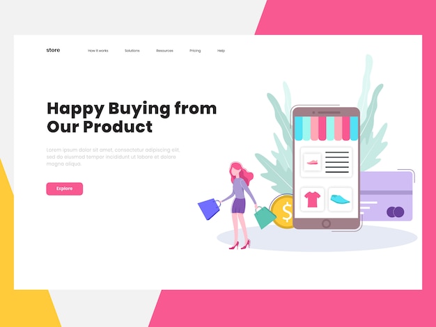 E-commerce online shop landing page