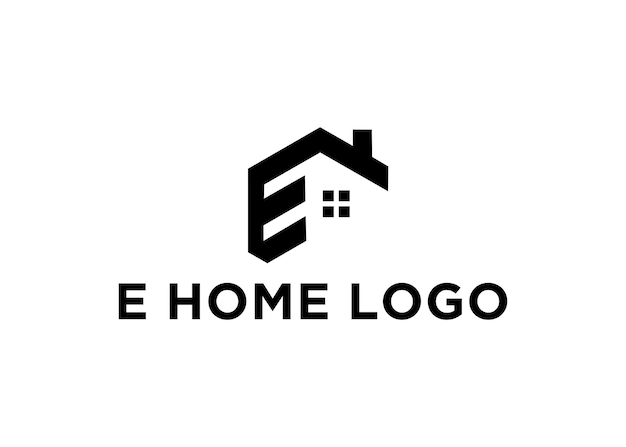 e home logo design vector illustration