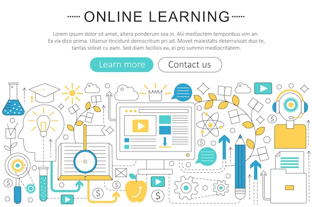 E-learning online education concept