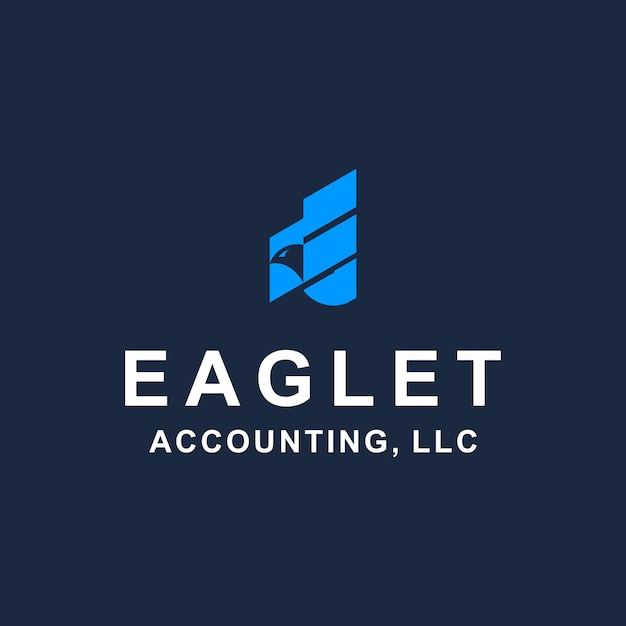 E letter and eagle accounting financial logo