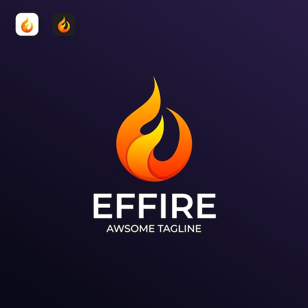 E letter and fire logo