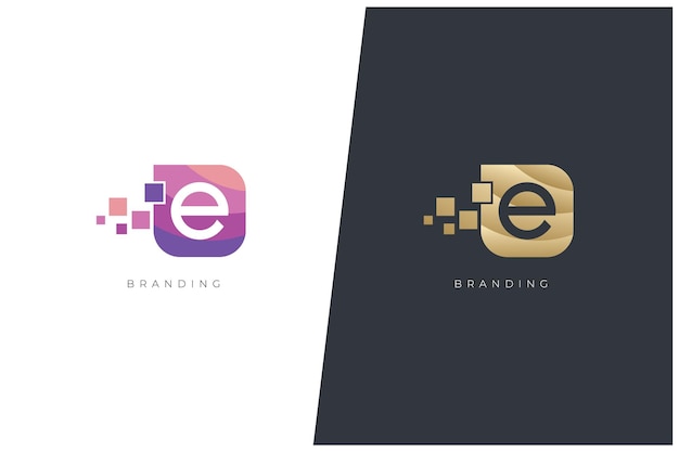 E Letter Logo Vector Concept Icon Trademark. Universal E Logotype Brand