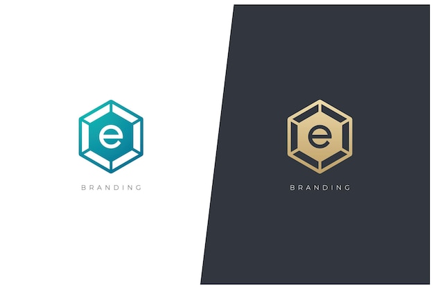 E Letter Logo Vector Concept Icon Trademark. Universal E Logotype Brand