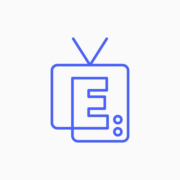 e letter mark channel television tv logo vector icon illustration