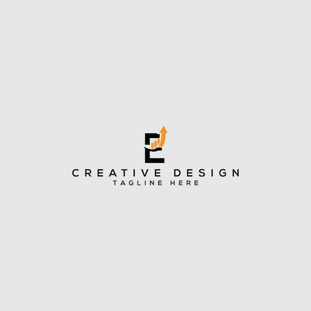 E logo and Business Financial Accounting Design Template