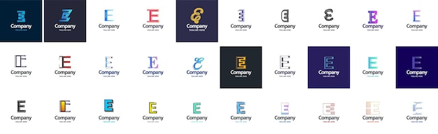 E Logo Collection 30 Business logo collection for financial company or Design agency Vector Brand Illustration