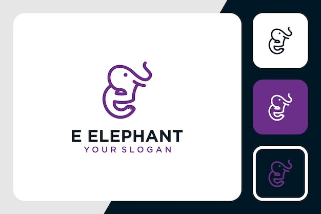 e logo design with elephant inspiration