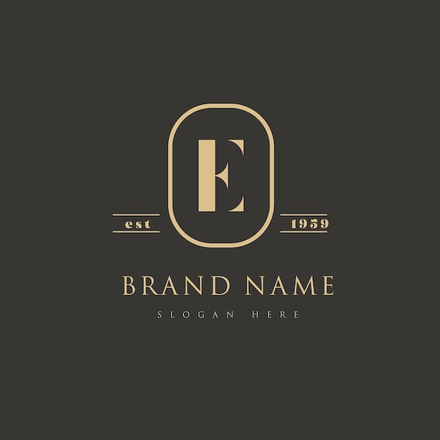 E luxury vintage letter logo