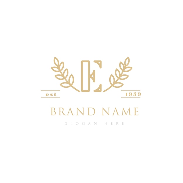 E luxury vintage letter logo