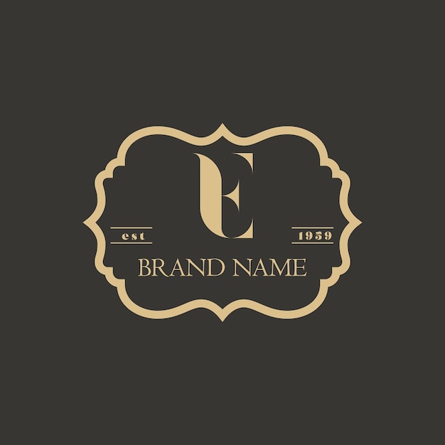 E luxury vintage letter logo