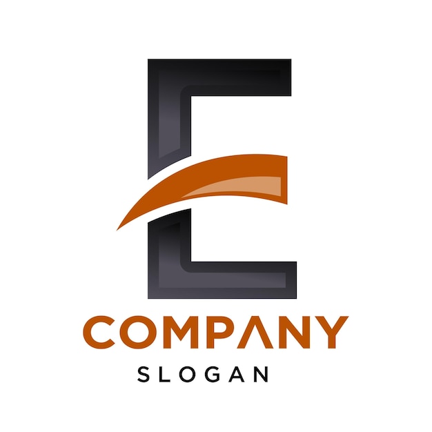 E modern logo design