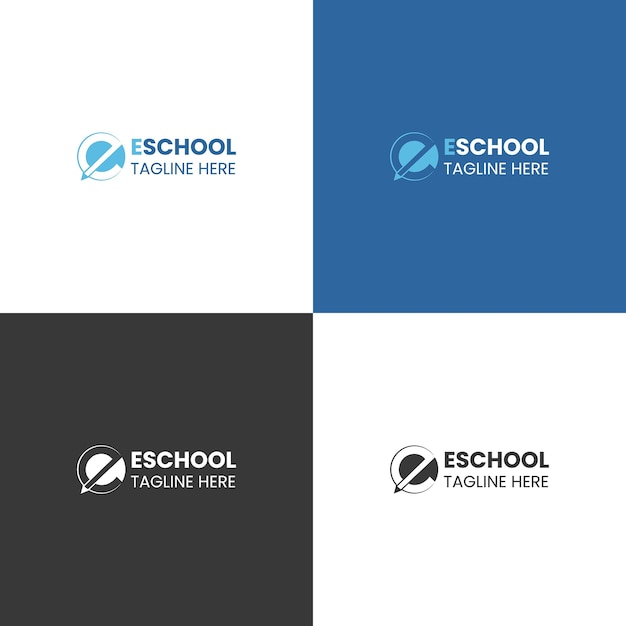 E school brand logo vector design