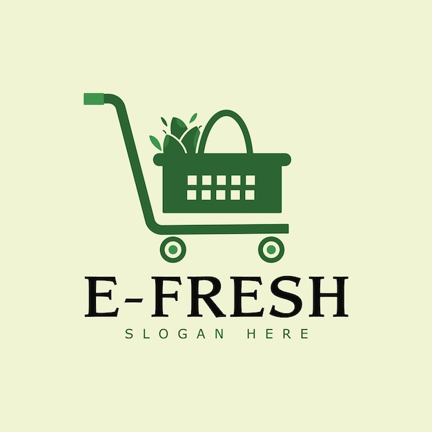 E-shop logo design vector template. Shopping cart and basket icon concept.