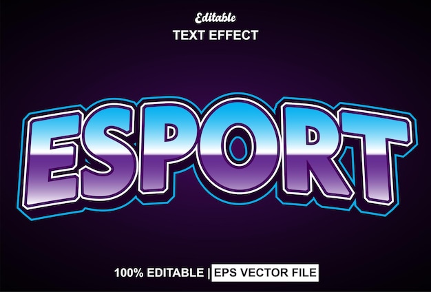 E sport text effect with 3d style and can be edited