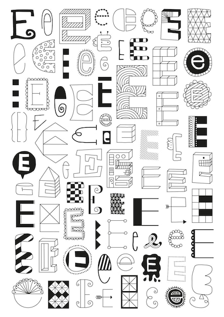 E vector letter set