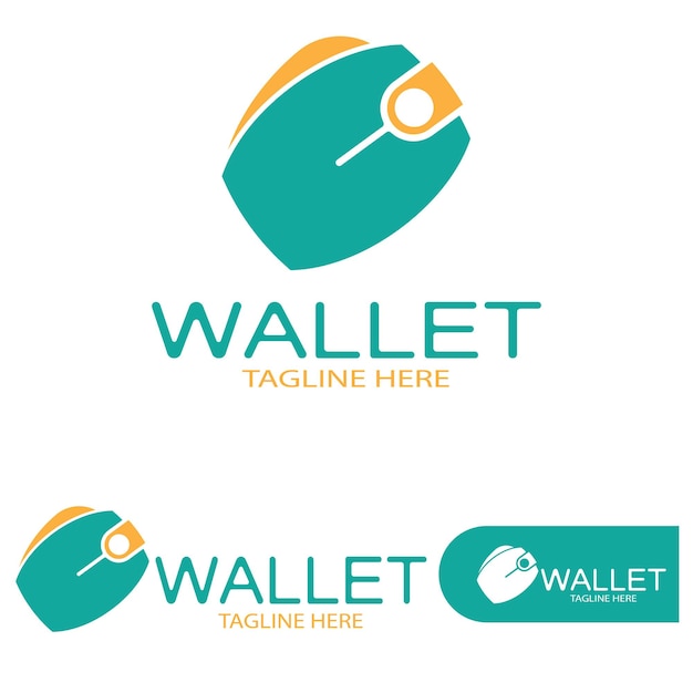 E wallet logo design illustration icon with a simple modern concept for electronic wallets digital money storage applications digital savings digital money transactionsvector