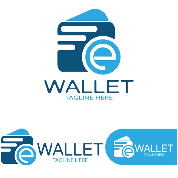 E wallet logo design illustration icon with a simple modern concept for electronic wallets digital money storage applications digital savings digital money transactionsvector