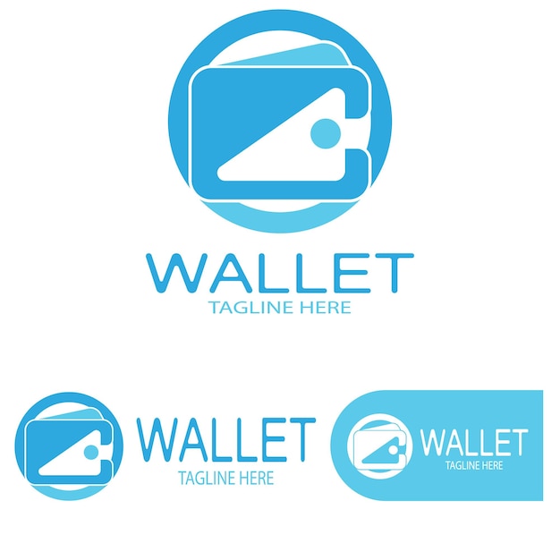 E wallet logo design illustration icon with a simple modern concept for electronic wallets digital money storage applications digital savings digital money transactionsvector