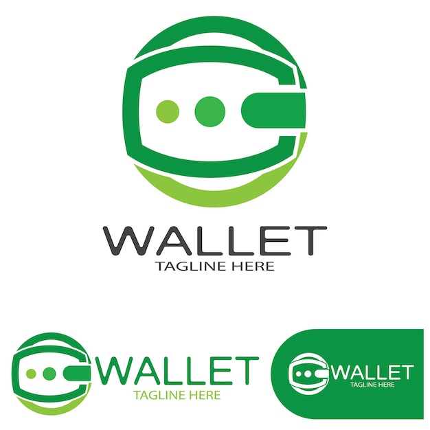 E wallet logo design illustration icon with a simple modern concept for electronic wallets digital money storage applications digital savings digital money transactionsvector