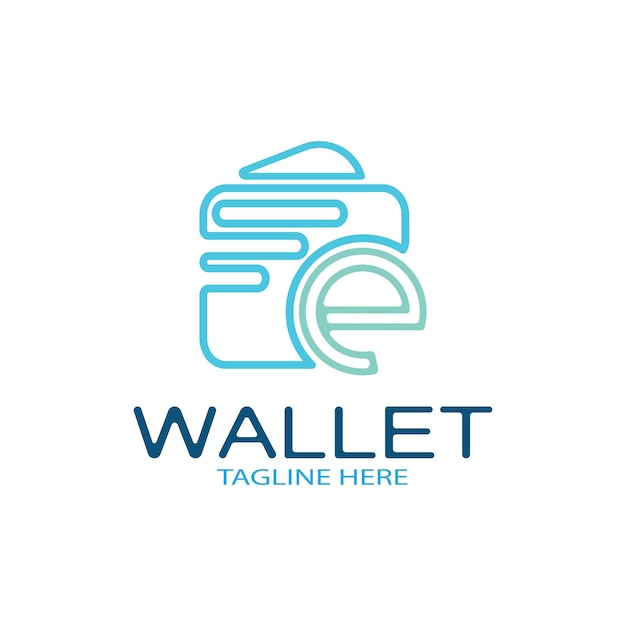 E wallet logo design illustration icon with a simple modern concept for electronic wallets digital money storage applications digital savings digital money transactionsvector