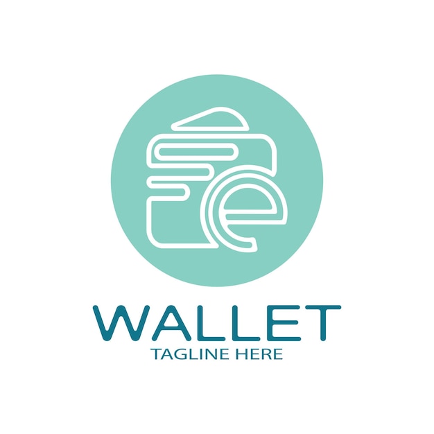 E wallet logo design illustration icon with a simple modern concept for electronic wallets digital money storage applications digital savings digital money transactionsvector