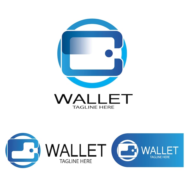 E wallet logo design illustration icon with a simple modern concept for electronic wallets digital money storage applications digital savings digital money transactionsvector