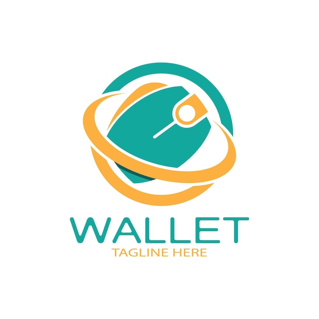 E wallet logo design illustration icon with a simple modern concept for electronic wallets digital money storage applications digital savings digital money transactionsvector