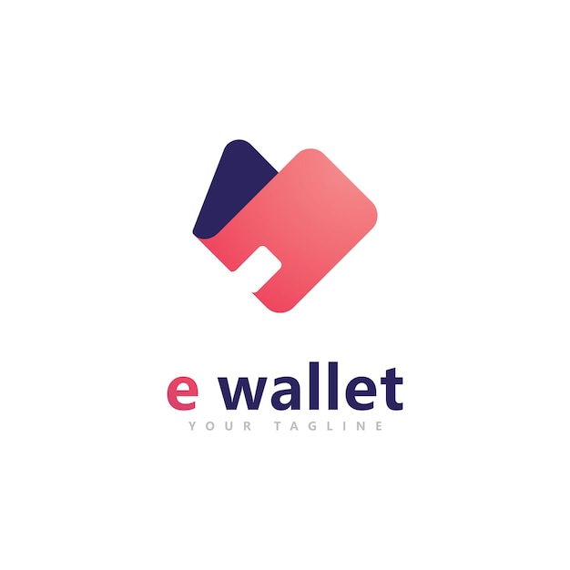 E wallet logo design vector design template