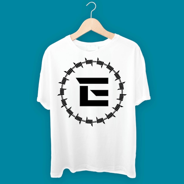 Vector e white tshirt design ai