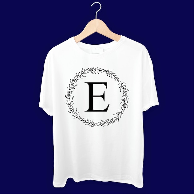 E white tshirt design drawing easy