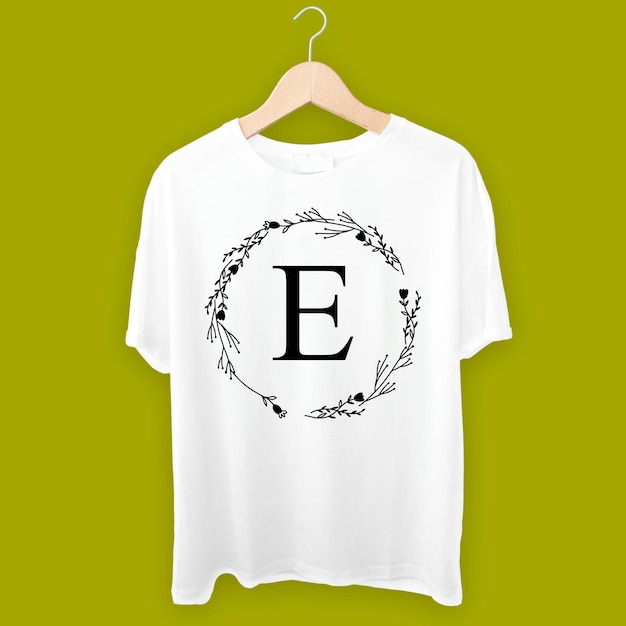 E white tshirt design drawing easy