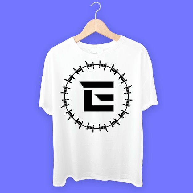 E white tshirt design elements vector