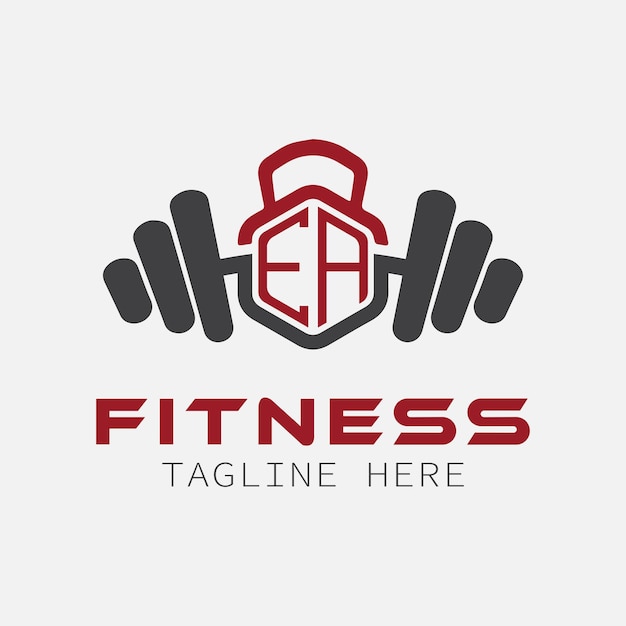 EA initial monogram for Fitness logo with Polygon style design