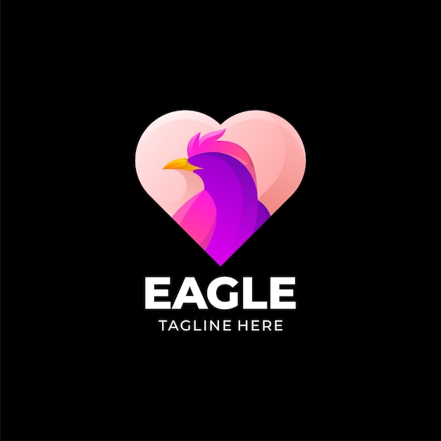 Eagle bird love logo gradient