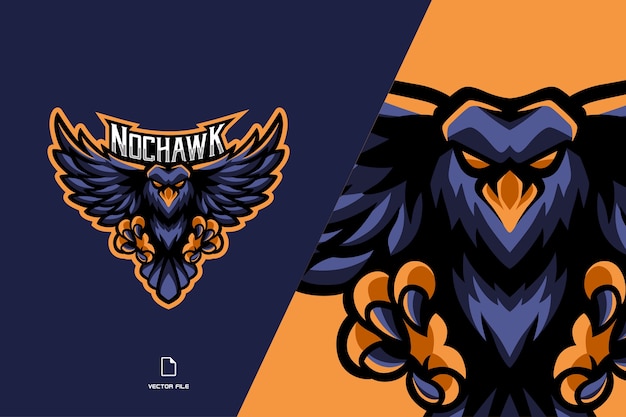 eagle bird mascot esport logo for game team illlustration