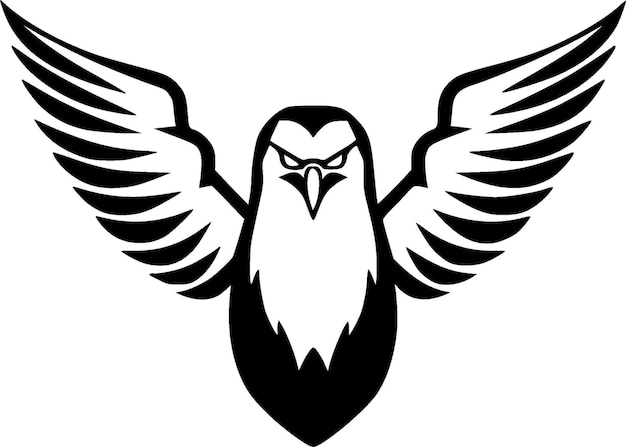 Eagle Black and White Vector illustration