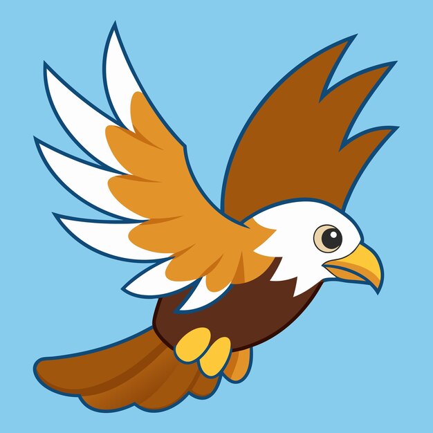 Eagle Circling Kawaii Vector