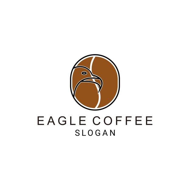 Eagle coffee logo design icon template